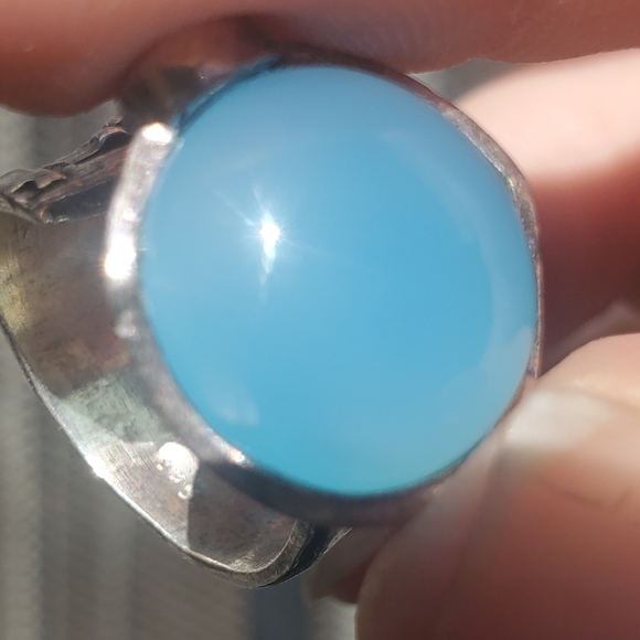 New Chalcedony Adjustable 925 Silver Ring. - Picture 2 of 12